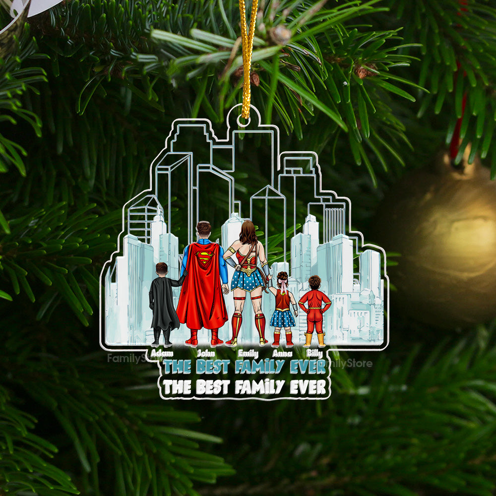 We Are Super Heros - Gift For Family - Personalized Acrylic Ornament - CL02 NA94