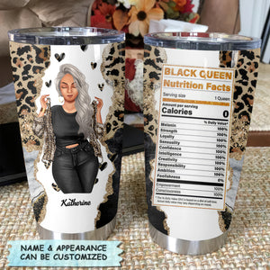 Black Queen Nutrition Facts - Personalized Tumbler - Gift for Juneteenth Black Women, African Americans | GR3