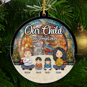 Christmas With Our Child - Personalized Acrylic Ornament - Gift For Family Members - CL35 NA94