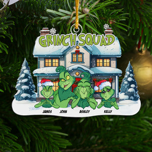 The Grinch Squad Merry Christmas - Gift For Family - Personalized Acrylic Ornament  - CL27 NA94