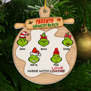 Our Small Grinch Batch - Gift For Family Members - Personalized Acrylic Ornament - CL42 NA94