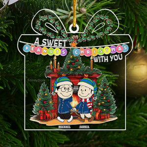 A Sweet Peanuts Christmas With You - Personalized Acrylic Ornament - Gift For Couple, Husband Wife, Anniversary, Engagement, Wedding, Marriage Gift - CL43 NH96