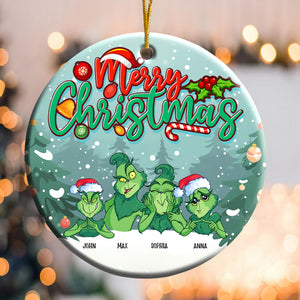 Merry Greenmas We Are Ready - Gift For Family - Personalized Ceramic Ornament - CL27 NA94