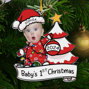 Baby's First Christmas Baby Newborn - Gift For Family - Personalized Acrylic Ornament