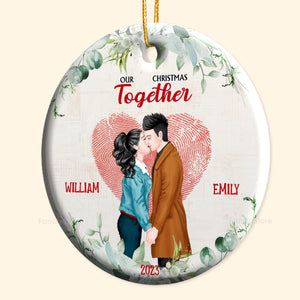 Our First Christmas Together - Gift for Couples - Personalized Ceramic Ornament - CL30 NH96