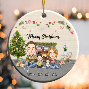 You And Me And Our Family - Gift For Family - Personalized Ceramic Ornament NA94