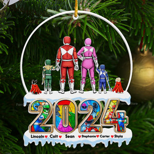 The Best Family The Best Power Ranger Team - Gift For Family Members - Personalized Acrylic Ornament  - CL21 NA94