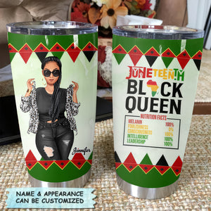 Proud African American Black Queen - Personalized Drink Tumbler - Gift For Juneteenth Black Women, Mom | GR3