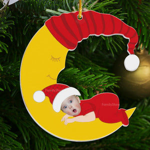 Baby Sleeping On The Moon - Gift For Family - Personalized Acrylic Ornament - NA94