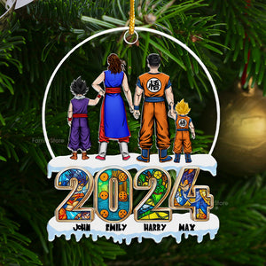 Dragon Ball Super Saiyan Family 2024 - Personalized Acrylic Ornament - Gift For Family Members - CL03 NA94