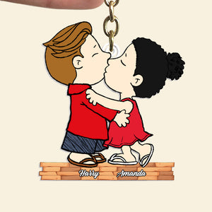 Grow Old Together Peanuts - Personalized Acrylic Keychain - Gift For Couple, Husband Wife, Anniversary, Engagement, Wedding, Marriage Gift GR9 NH96