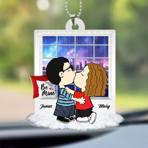 Peanuts Couples On Window - Personalized Car Ornament - Gift For Couple, Husband Wife, Anniversary, Engagement, Wedding, Marriage Gift GR9 NH96