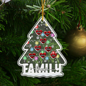 Christmas Family Tree Sweet Heart - Gift For Family - Personalized Acrylic Ornament - NA94