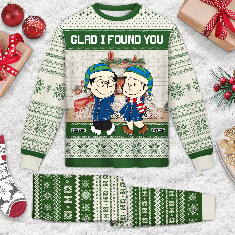 Glad I Found You Peanuts  - Personalized Unisex Pajamas Set - Gift For Couple, Husband Wife, Anniversary - CL43 NA94