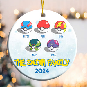 Pokemon We Are The Best Team, The Best Family Forever - Gift For Family - Personalized Ceramic Ornament - CL10 NA94