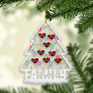 Christmas Family Tree Sweet Heart - Gift For Family - Personalized Acrylic Ornament - NA94