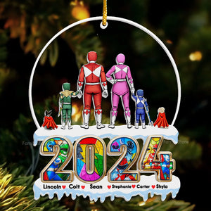 The Best Family The Best Power Ranger Team - Gift For Family Members - Personalized Acrylic Ornament  - CL21 NA94