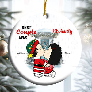 Best Couple Ever Obvicusly Personalized Ceramic Ornament - Gift For Couple, Husband Wife, Anniversary, Engagement, Wedding, Marriage Gift CL45 NH96