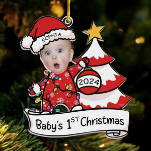 Baby's First Christmas Baby Newborn - Gift For Family - Personalized Acrylic Ornament