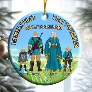 Family That Play Together Stay Together Zelda - Personalized Ceramic Ornament - Gift For Family Memmber CL07 NH96