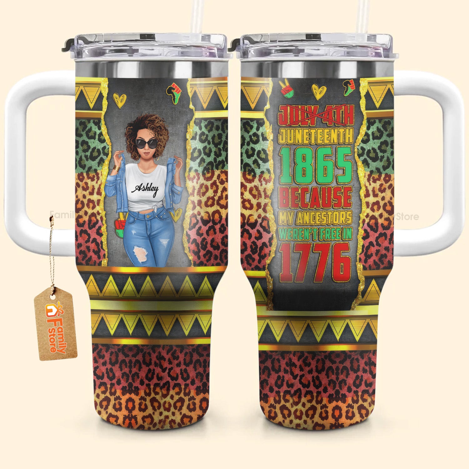 Juneteenth 1865 Freedom Quotes - Personalized Tumbler - Gift for Black Women and African Americans | GR3