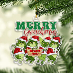 Green Cats Stolen Christmas - Gift For Family - Personalized Acrylic Ornament - CL16 NA94