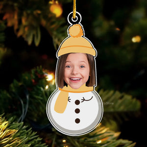 Christmas Snowman With Kids - Gift For Family - Personalized Acrylic Ornament - NA94