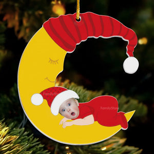 Baby Sleeping On The Moon - Gift For Family - Personalized Acrylic Ornament - NA94