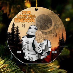 Star War Our Love Will Endor - Personalized Acrylic Ornament -  Gift For Couple, Husband Wife, Anniversary, Engagement, Wedding, Marriage  - CL19 NA94