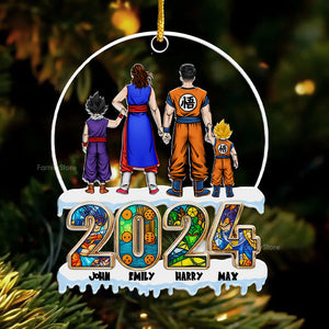 Dragon Ball Super Saiyan Family 2024 - Personalized Acrylic Ornament - Gift For Family Members - CL03 NA94