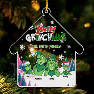 The Grinch House Merry Christmas - Gift For Family - Personalized Acrylic Ornament - CL27 NA94