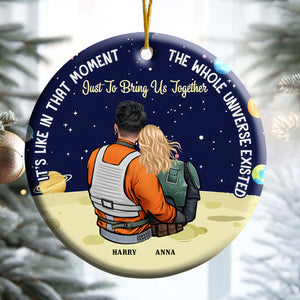 I It's Like In That Moment The Whole Universe Existed Just To Bring Us Together Star Wars - Personalized Ceramic Ornament - Gift For Couple, Husband Wife, Anniversary, Engagement, Wedding, Marriage Gift CL19 NH96