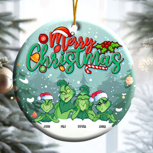 Merry Greenmas We Are Ready - Gift For Family - Personalized Ceramic Ornament - CL27 NA94