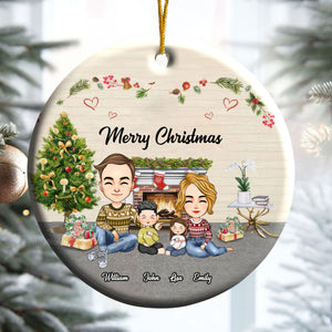 You And Me And Our Family - Gift For Family - Personalized Ceramic Ornament NA94