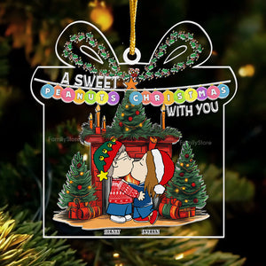 A Sweet Peanuts Christmas With You - Personalized Acrylic Ornament - Gift For Couple, Husband Wife, Anniversary, Engagement, Wedding, Marriage Gift - CL45 NH96