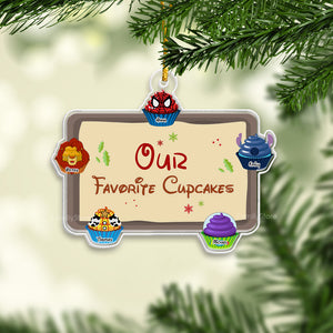 Our Favorite Cupcakes - Gift For Family - Personalized Acrylic Ornament - CL31 NA94