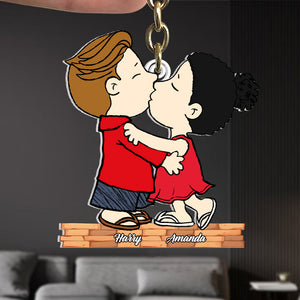 Grow Old Together Peanuts - Personalized Acrylic Keychain - Gift For Couple, Husband Wife, Anniversary, Engagement, Wedding, Marriage Gift GR9 NH96