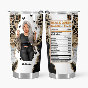 Black Queen Nutrition Facts - Personalized Tumbler - Gift for Juneteenth Black Women, African Americans | GR3