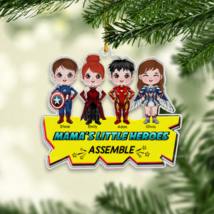 Little Heroes Assemble - Gift For Family, Kids - Personalized Acrylic Ornament - CL24 NA94