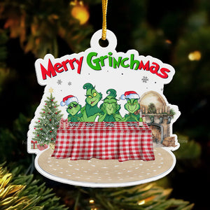 On My Way To The Grinch Party - Gift For Family Members - Personalized Acrylic Ornament  - CL27 NA94