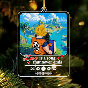 Dragon Ball Love Is A Song That Never End - Personalized Acrylic Ornament - Gift For Couples - CL18 NA94