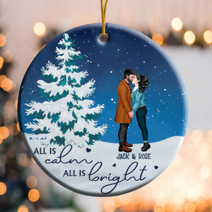 All Is Calm All Is Bright - Gift For Couples - Personalized Ceramic Ornament - CL30 NH96