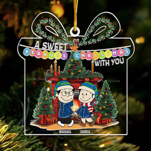 A Sweet Peanuts Christmas With You - Personalized Acrylic Ornament - Gift For Couple, Husband Wife, Anniversary, Engagement, Wedding, Marriage Gift - CL43 NH96