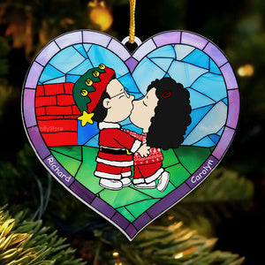 Merry Christmas Peanuts Couple - Personalized Acrylic Ornament - Gift For Couple, Husband Wife, Anniversary, Engagement, Wedding, Marriage Gift - CL45 NH96