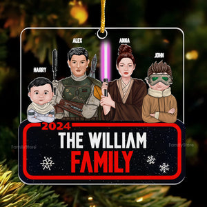 Star War Christmas Galaxy Family Version 2 - Personalized Acrylic Ornament - Gift For Family Members - NA94