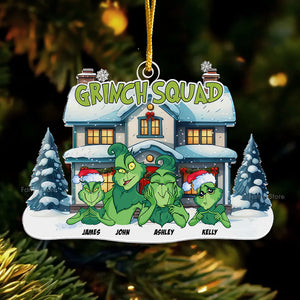 The Grinch Squad Merry Christmas - Gift For Family - Personalized Acrylic Ornament  - CL27 NA94