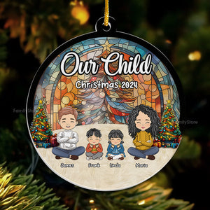 Christmas With Our Child - Personalized Acrylic Ornament - Gift For Family Members - CL35 NA94