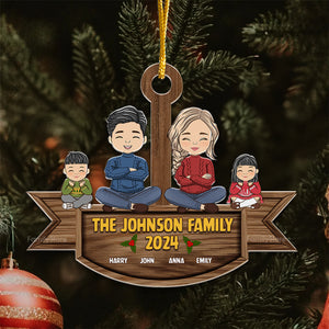 Family Together On Holiday - Christmas Gift For Family Members - Personalized Acrylic Ornament  - CL35 NA94