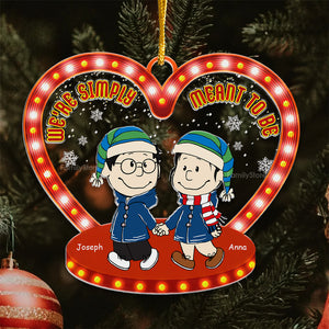 We're Simply Meant To Be Peanuts - Personalized Acrylic Ornament - Gift For Couple, Husband Wife, Anniversary, Engagement, Wedding, Marriage Gift - CL43 NH96