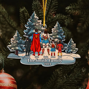 Super Hero Snowry Christmas 2024 - Personalized Acrylic Ornament - Gift For Family Members - CL02 NA94